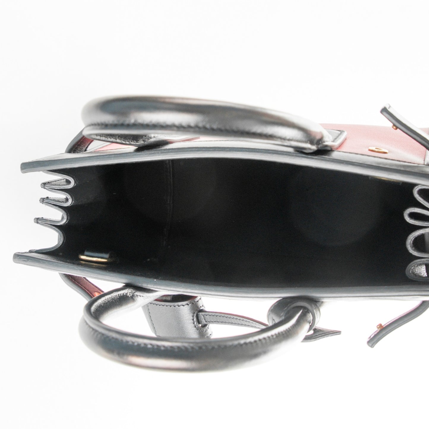 Calfskin Bi-Color Nano Sac De Jour Red Black