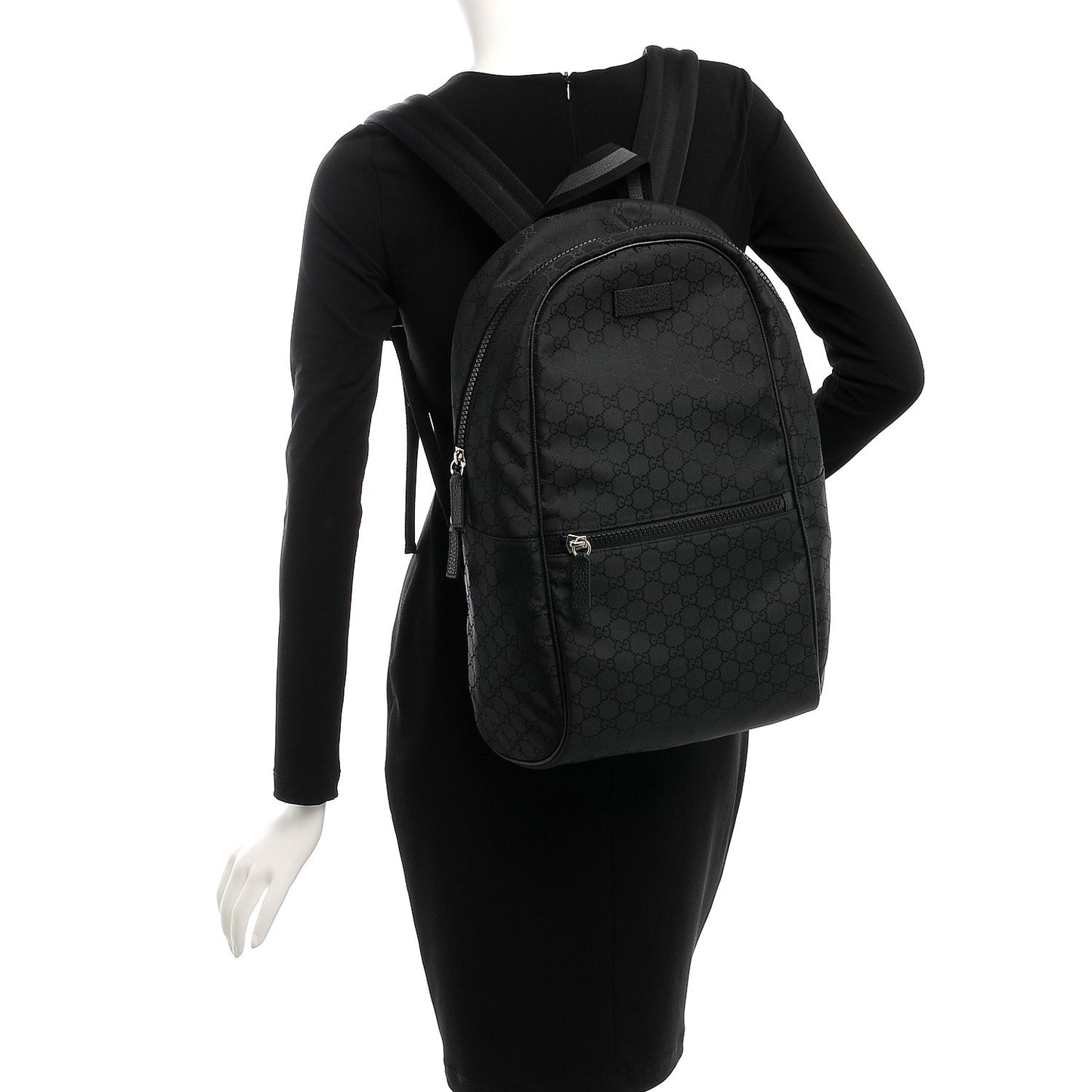Nylon Monogram Slim Backpack Black