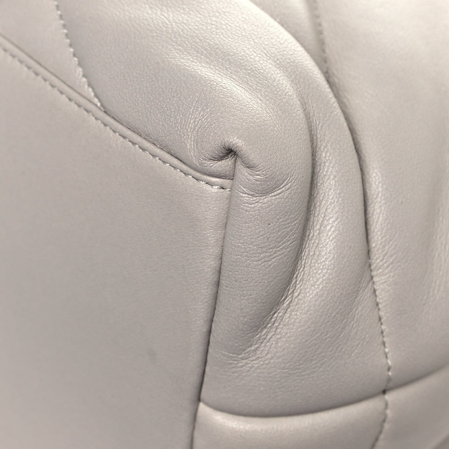 Lambskin Quilted Medium Loulou Puffer Monogram Chain Satchel Crema Soft