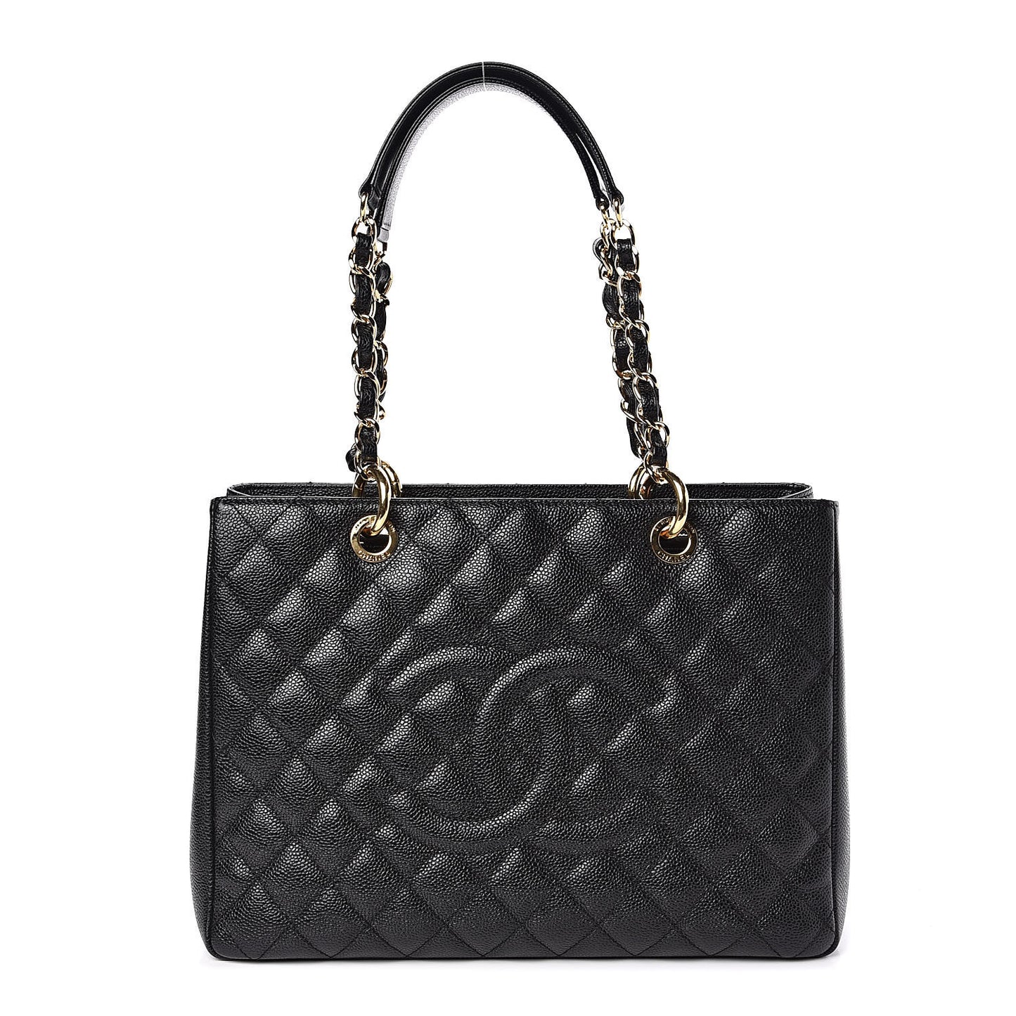 Caviar Quilted Grand Shopping Tote GST Black