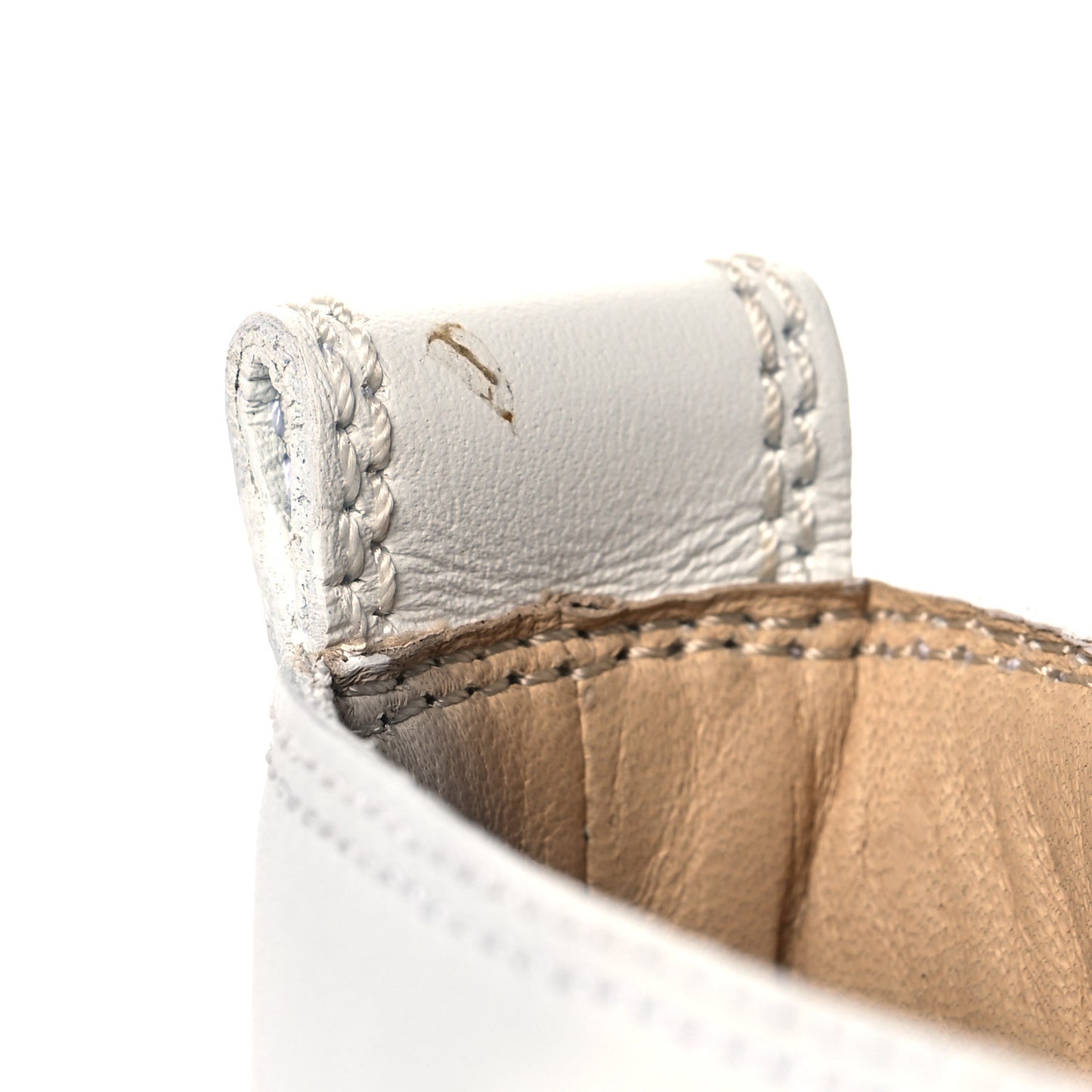 Calfskin Mens Louis Spikes Flat Sneakers 42 White