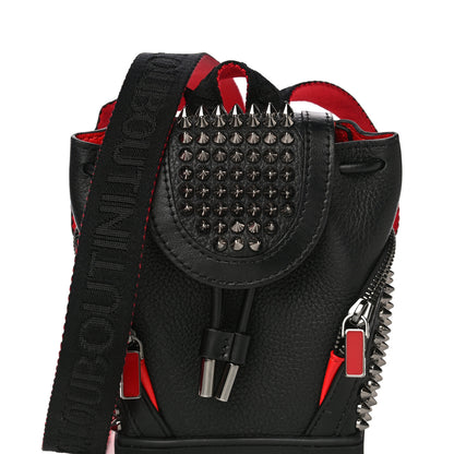Christian Louboutin Calfskin Spiked Mini Explorafunk Keyring Bag Black 11 of 14