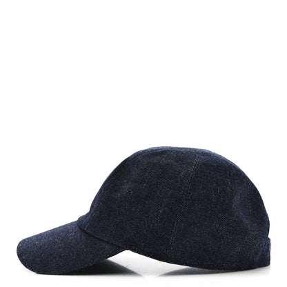 Hermes Denim Embroidered Davis Emile Hat 57 Indigo 4 of 8
