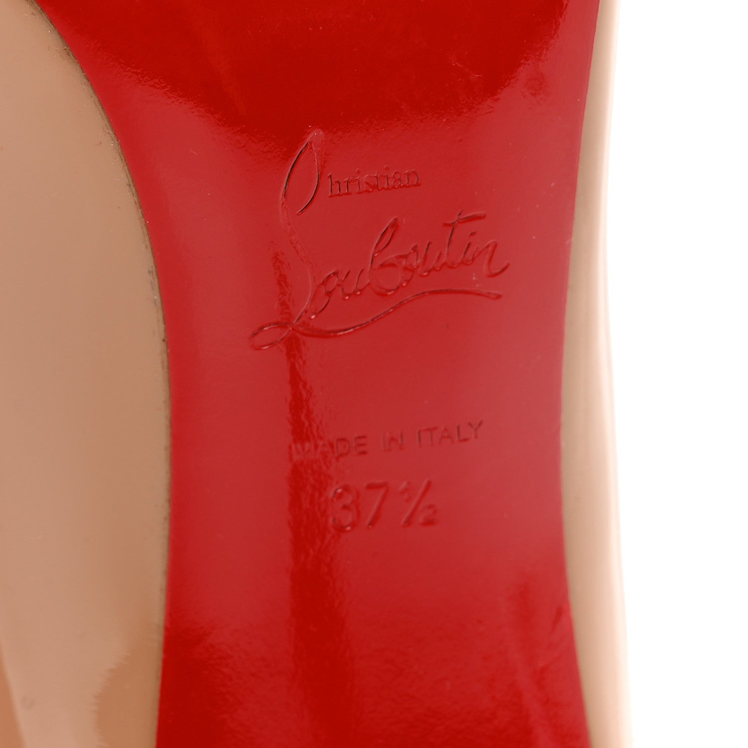 Christian Louboutin Patent Corneille 100 Pumps 37.5 Nude 6 of 7