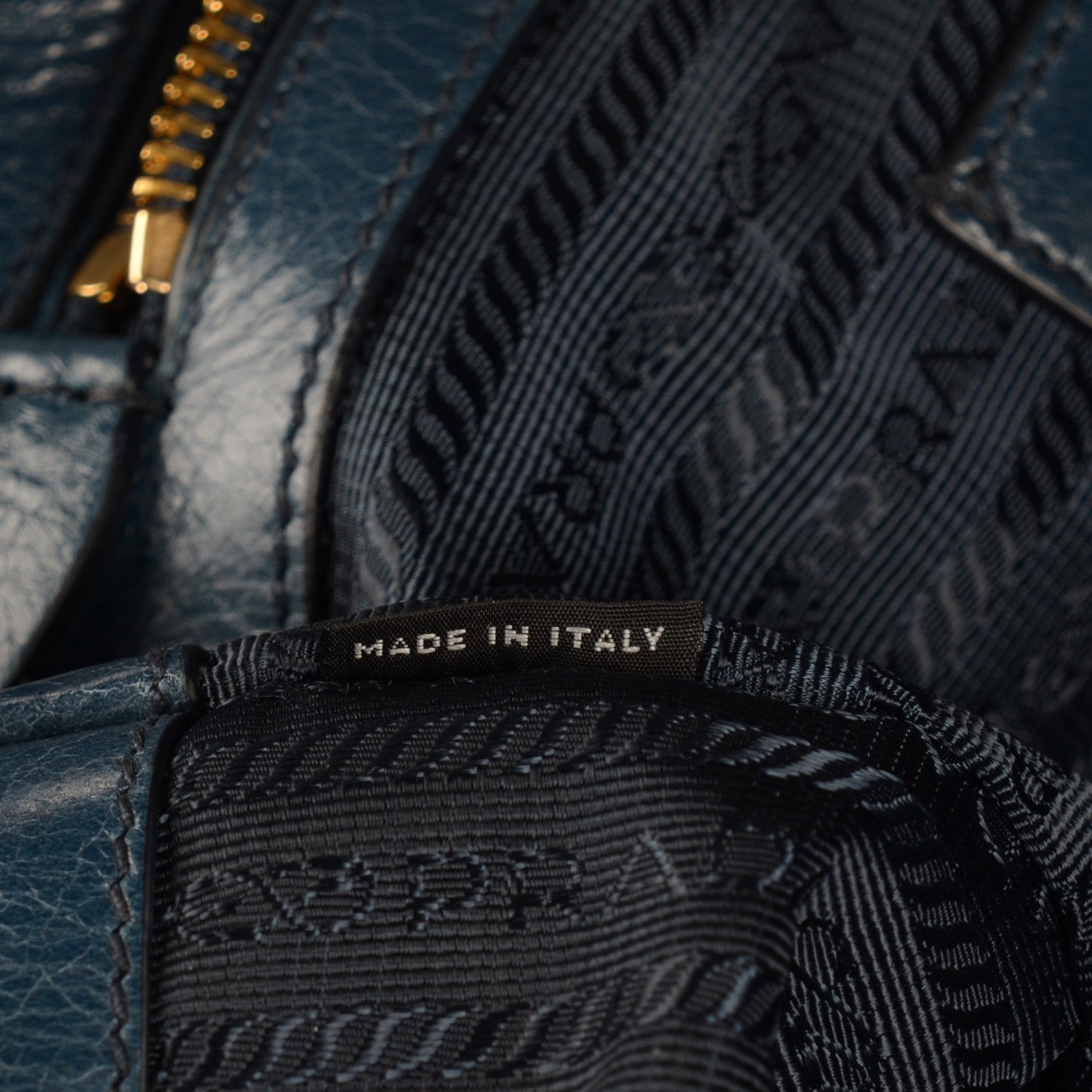Prada Vitello Shine Tote Denim 10 of 11