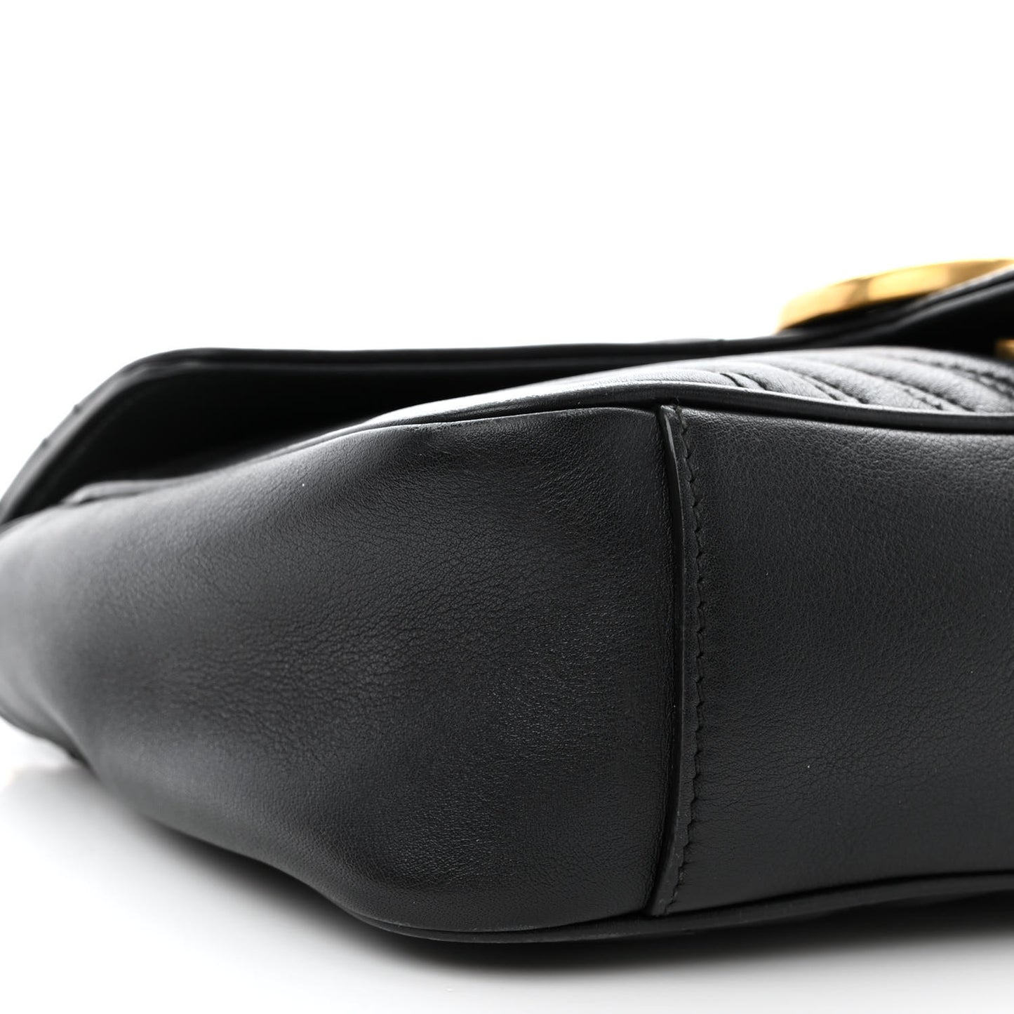 Calfskin Matelasse Small GG Marmont Shoulder Bag Black