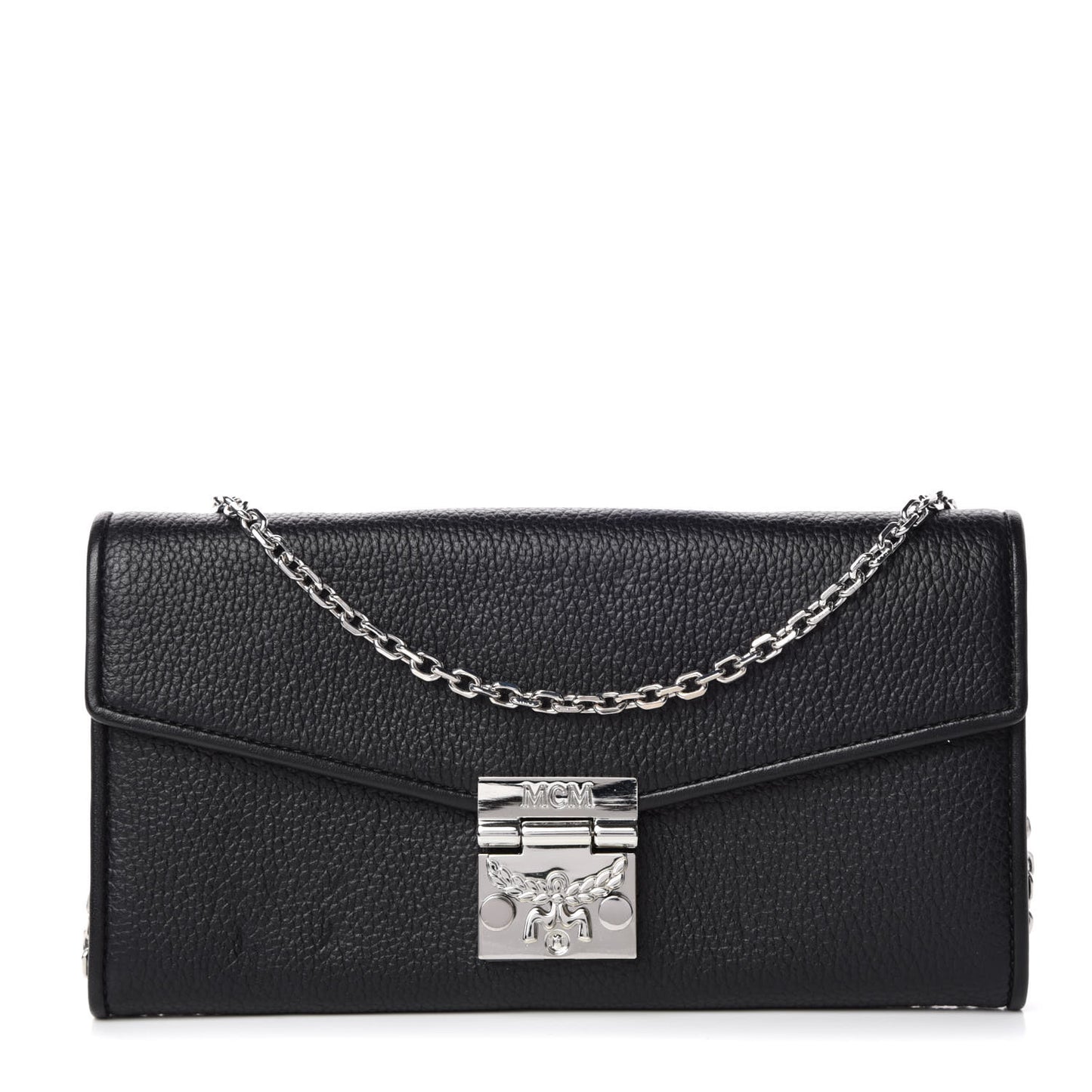 Calfskin Large Patricia Wallet On Chain Black