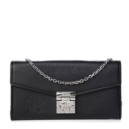 MCM Calfskin Large Patricia Wallet On Chain Black 1 of 10