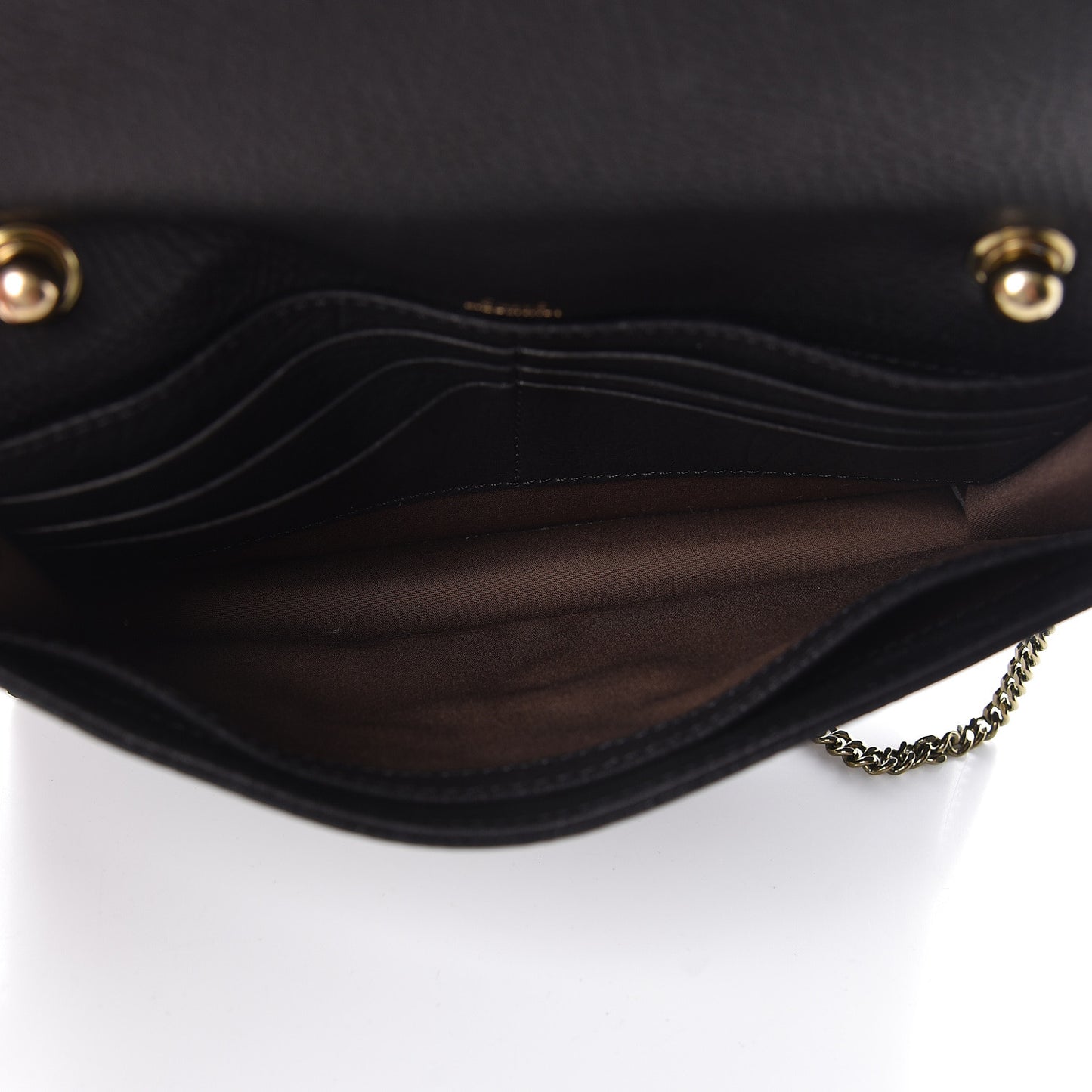 Calfskin Aurore Wallet on Chain Black