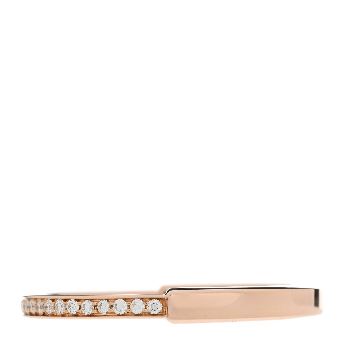 18K Rose Gold Diamond Lock Ring 62 10