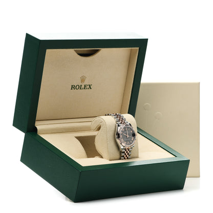 Rolex Stainless Steel 18K Everose Gold Diamond 31mm Oyster Perpetual Datejust Watch Dark Rhodium Roman 278271 5 of 5