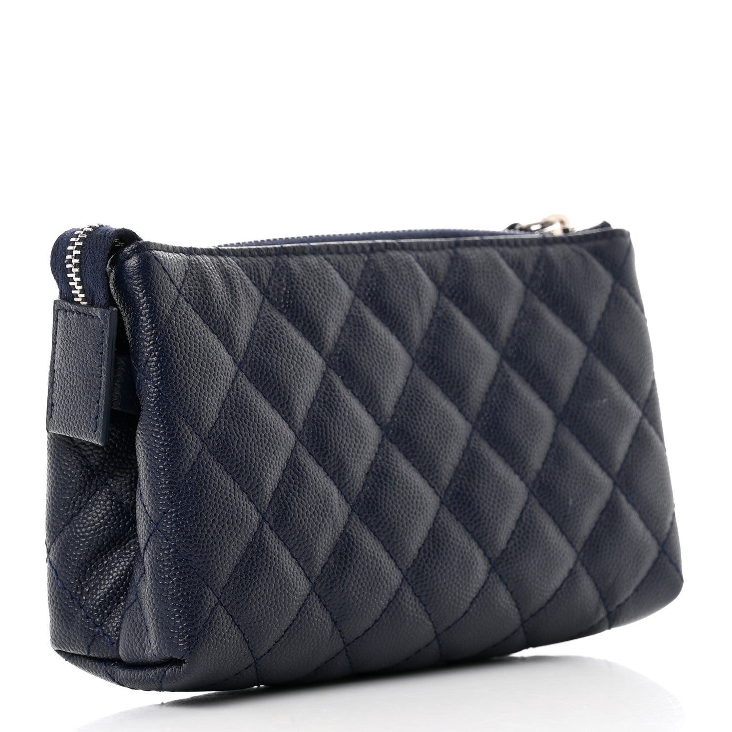 Chanel Caviar Quilted Cosmetic Case Navy 3 of 9