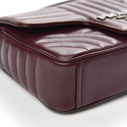 Prada Soft Calfskin Impunture Diagramme Small Chain Flap Shoulder Bag Granato 7 of 9