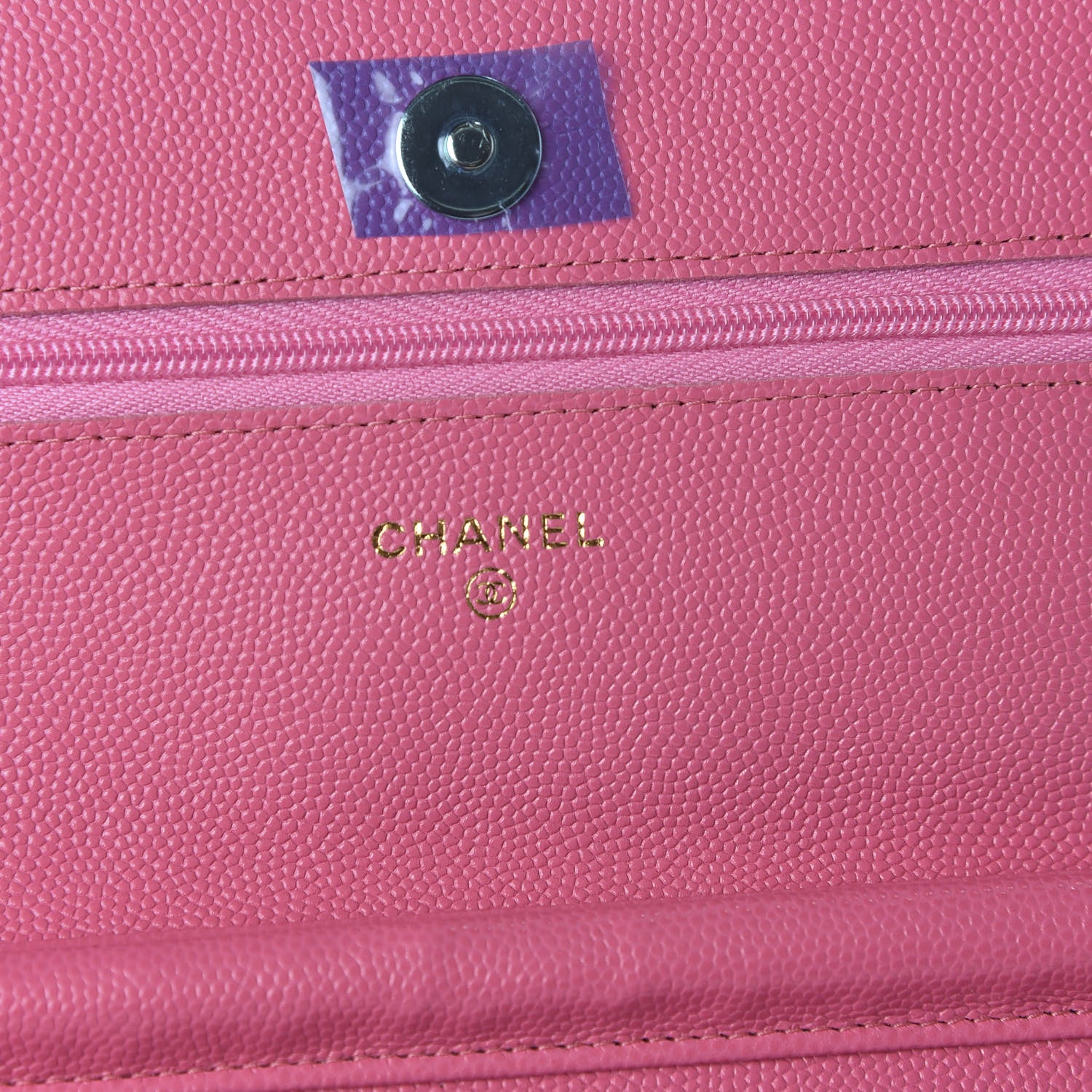 Chanel Caviar Quilted Wallet on Chain WOC Pink 8 of 11