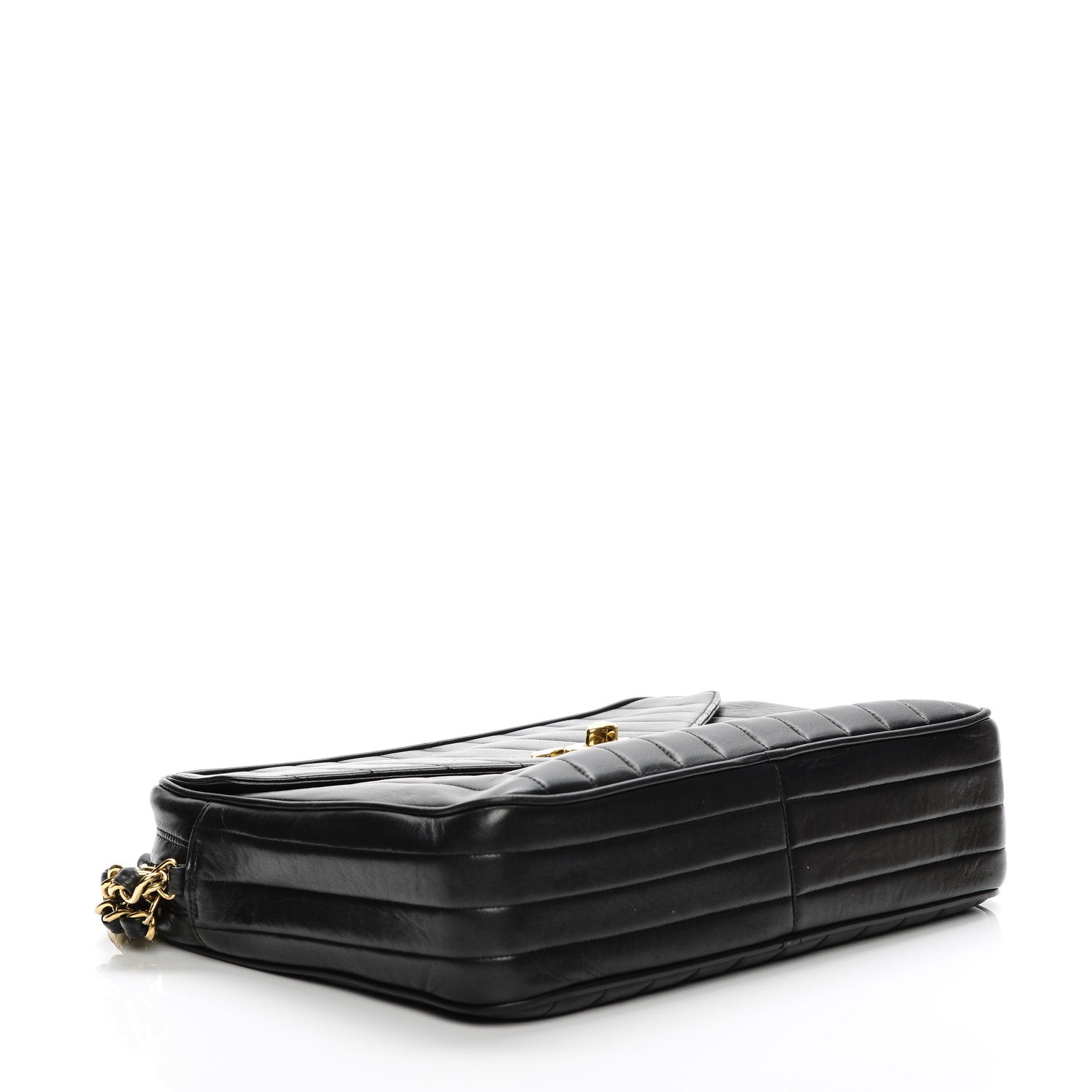Chanel Lambskin Vertical Quilted Flap Camera Case Black 4 of 9