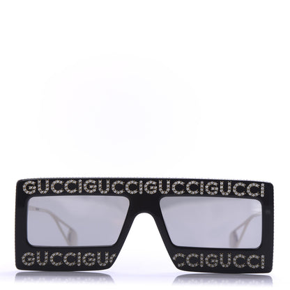 Gucci Acetate Crystal Mask-Frame Sunglasses GG0431S Black 3 of 8