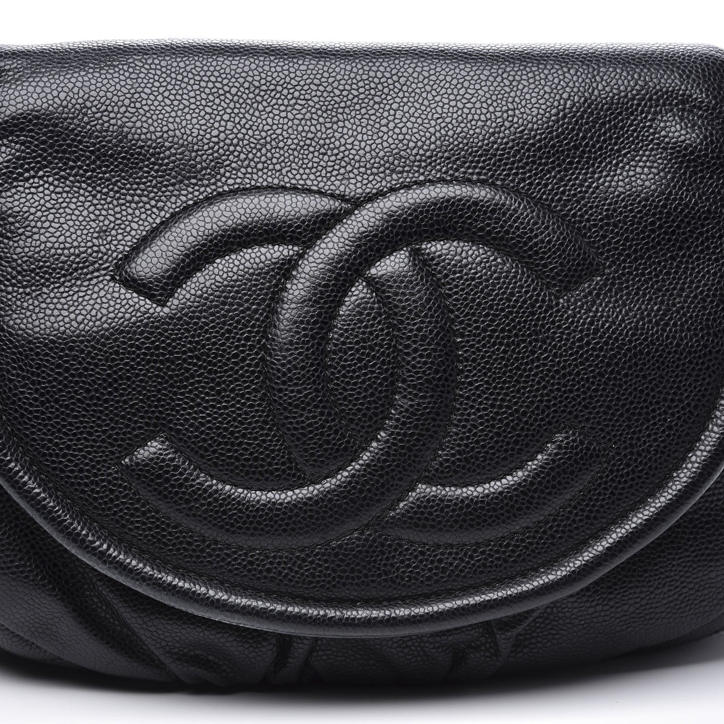Caviar Half Moon Large Flap Black
