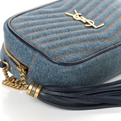Saint Laurent Denim Matelasse Monogram Mini Lou Camera Bag California Blue 8 of 9