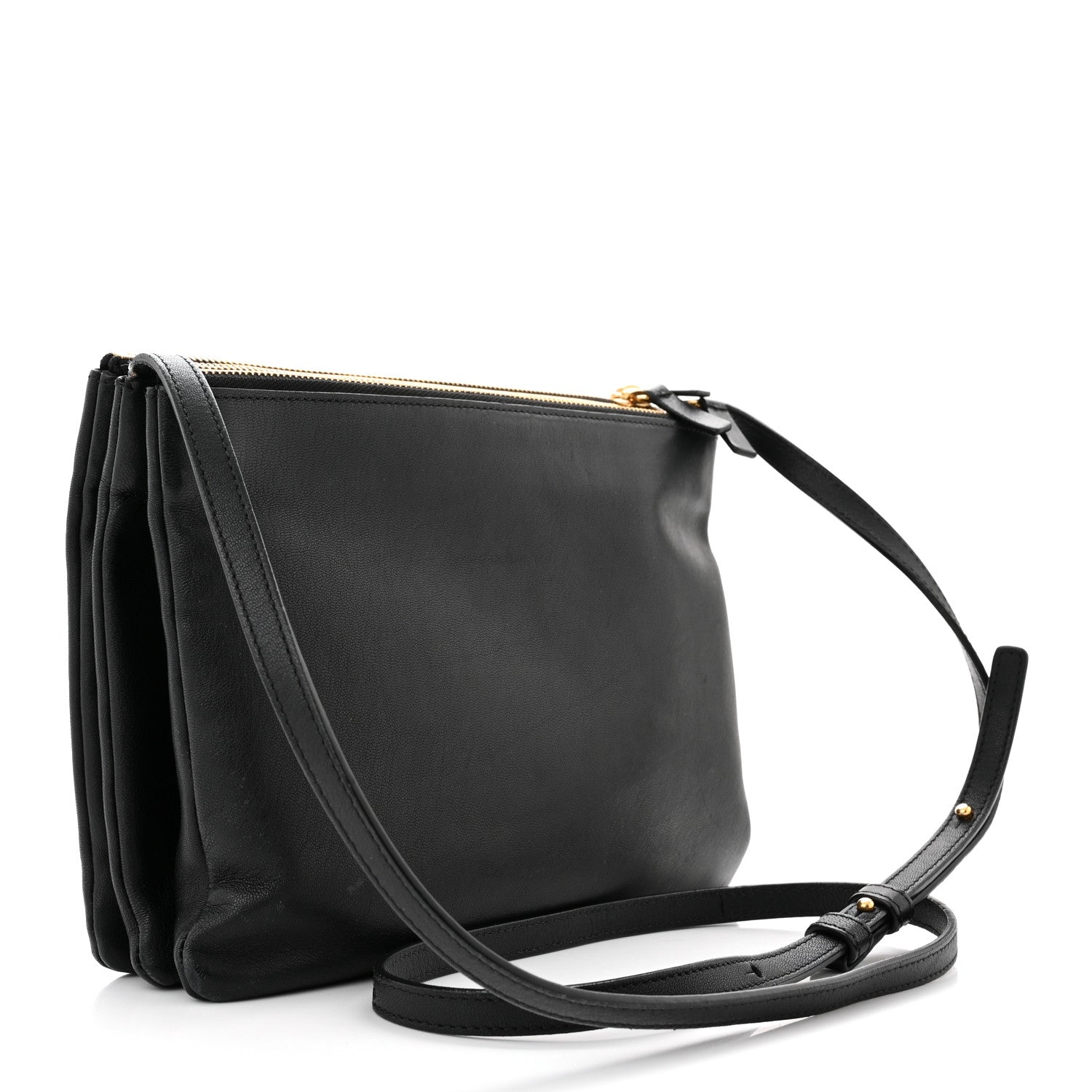 Celine Lambskin Large Trio Crossbody Bag Black 3 of 11