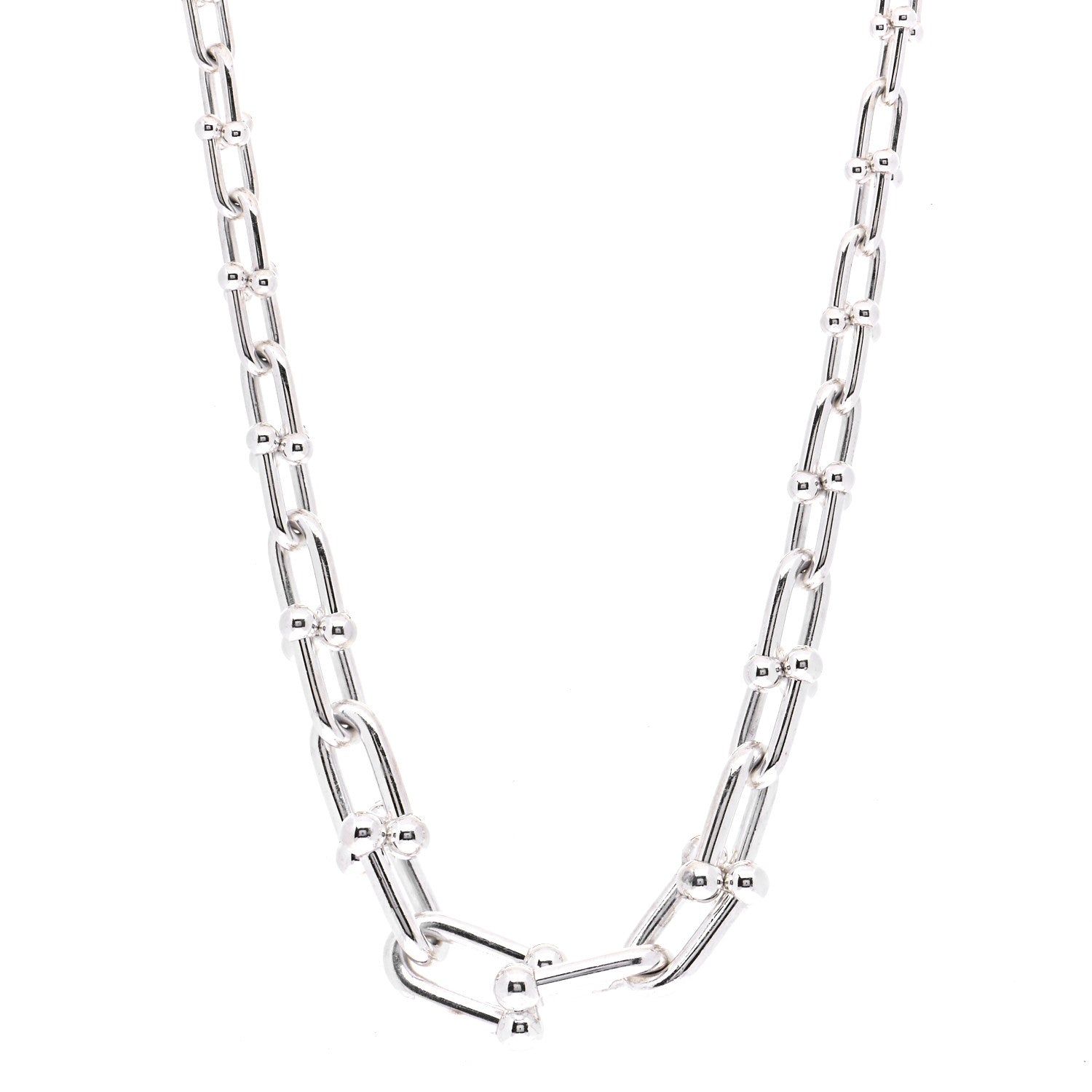 Tiffany Sterling Silver HardWear Graduated Link Necklace 1 of 7