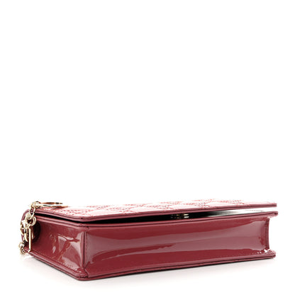 Christian Dior Patent Cannage Lady Dior Clutch Mallow Rose 5 of 14