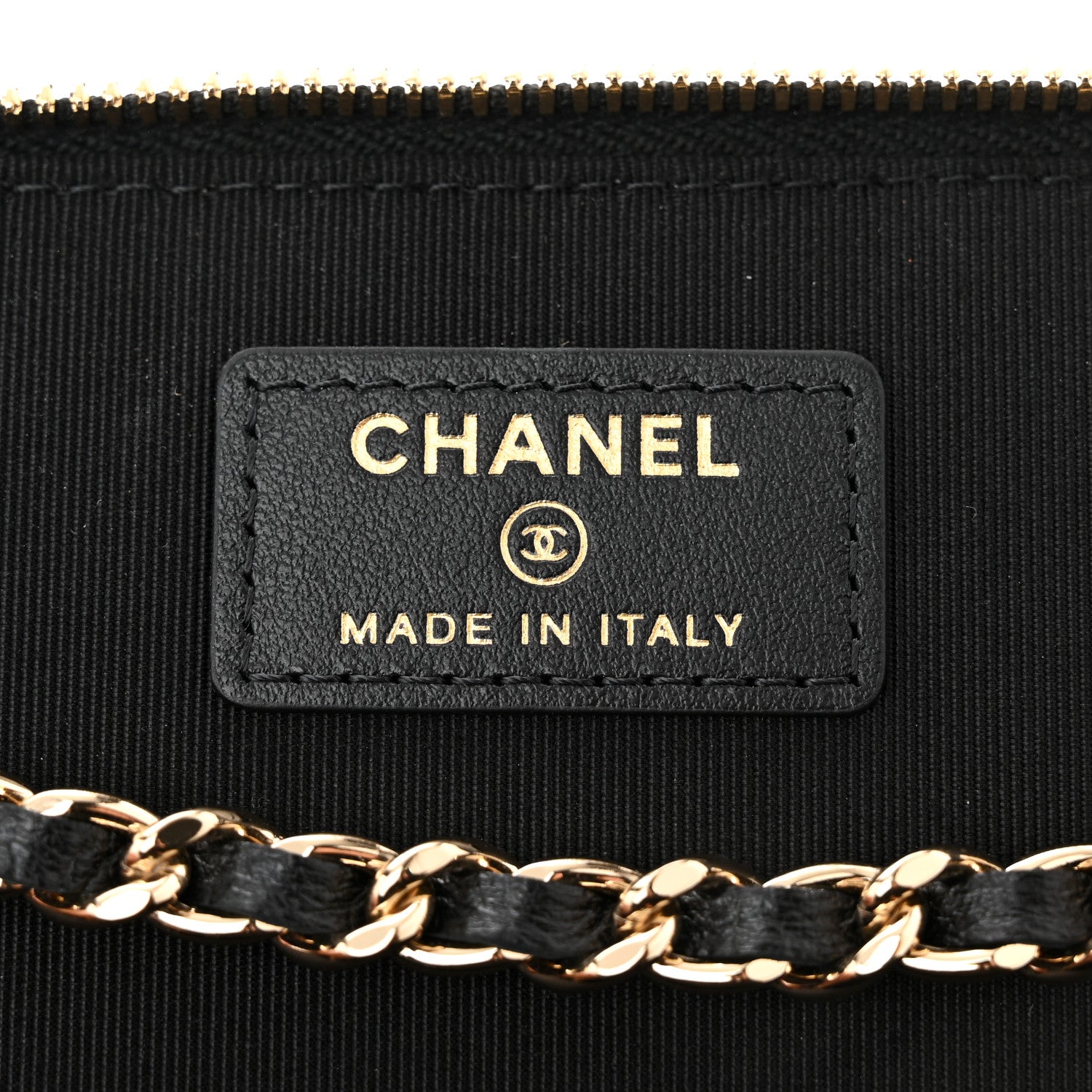Chanel Lambskin Camellia Embossed Small Vanity Case With Chain Black 5 of 10