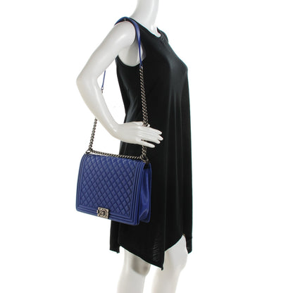 Chanel Calfskin Quilted Large Boy Flap Dark Blue 2 of 7