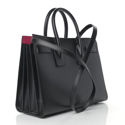 Saint Laurent Calfskin Small Sac De Jour Black Fuchsia 3 of 18