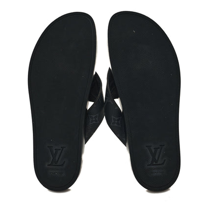 Louis Vuitton Monogram Eclipse Mens Mirabeau Thong Sandals 8.5 5 of 7