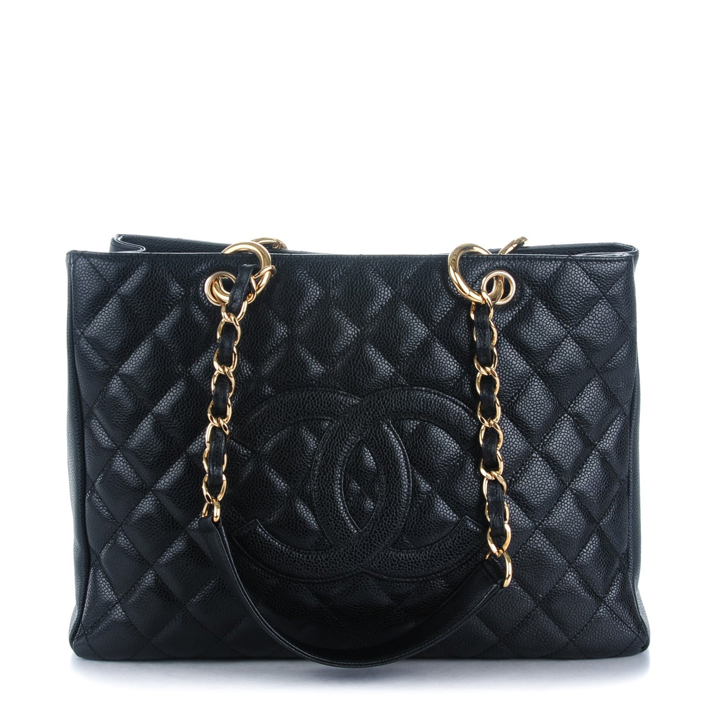 Caviar Quilted Grand Shopping Tote GST Black