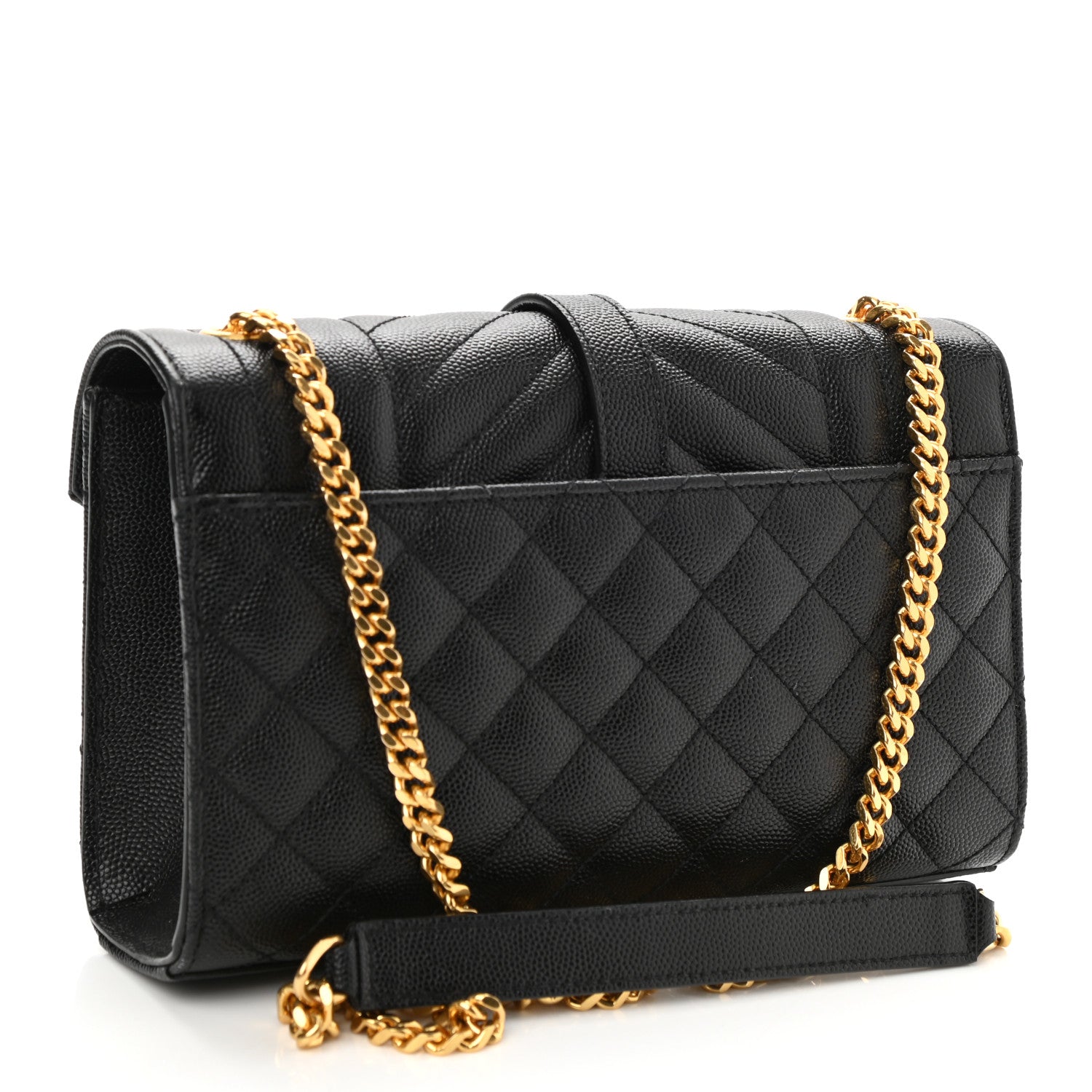 Saint Laurent Grain De Poudre Textured Mixed Matelasse Triquilt Small Monogram Satchel Black 3 of 8