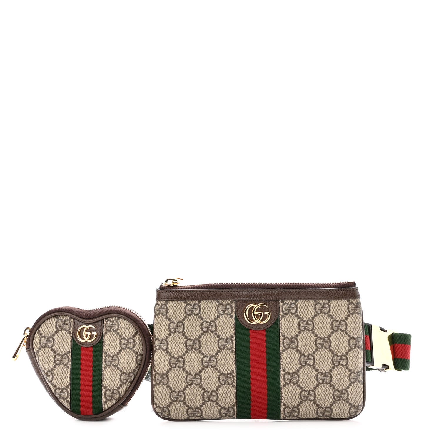 Gucci GG Supreme Monogram Web Ophidia Utility Belt Bag 120 48 Beige Ebony New Acero 1 of 12