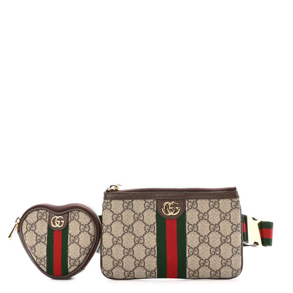 Gucci GG Supreme Monogram Web Ophidia Utility Belt Bag 120 48 Beige Ebony New Acero 1 of 12