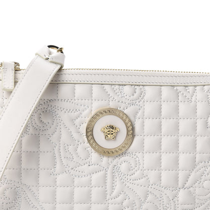 Versace Nappa Barocco Quilted Vanitas Chain Crossbody Bag White 9 of 10