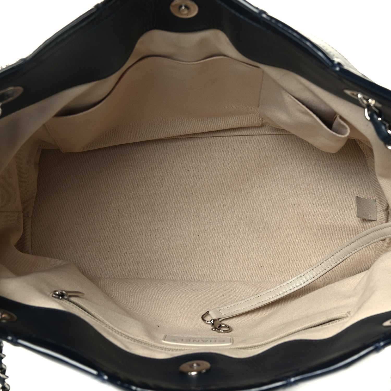 Chanel Patent Quilted Timeless CC Soft Tote Navy 4 of 11