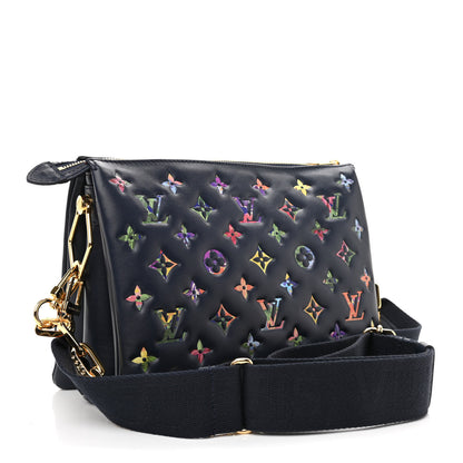 Louis Vuitton Lambskin Embossed Monogram LV Garden Coussin PM Navy 3 of 9