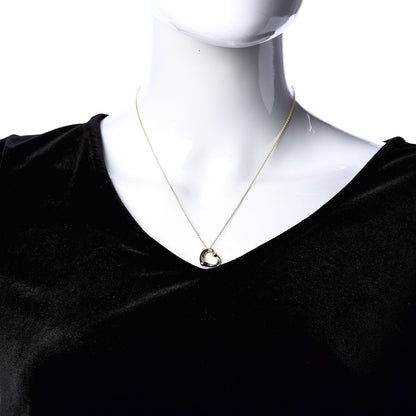Tiffany 18K Yellow Gold Yellow Diamond 14mm Elsa Peretti Open Heart Pendant Necklace 2 of 7