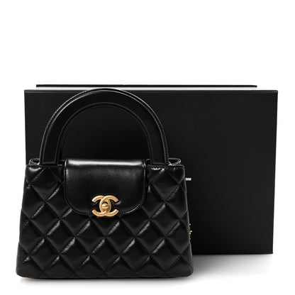 Chanel Shiny Aged Calfskin Quilted Nano Kelly Shopper Black 11 of 11