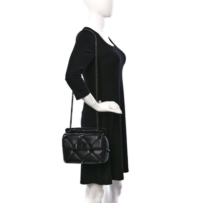 Valentino Garavani Nappa Monochrome Medium Roman Stud Shoulder Bag Black 2 of 8