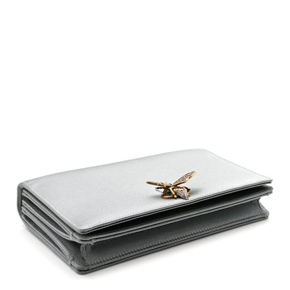 Christian Dior Satin Bee Clutch Light Iron 4 of 8