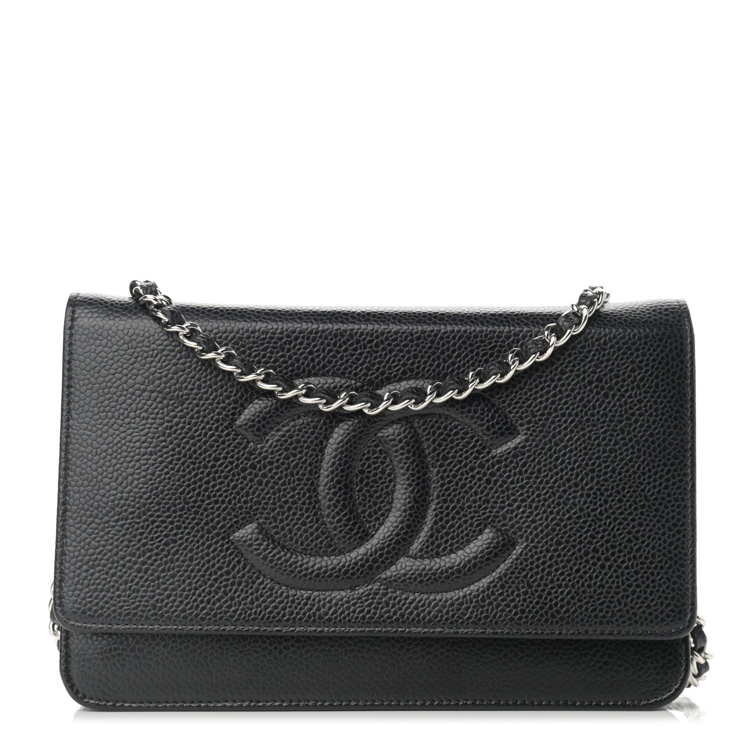 Chanel Caviar Timeless CC Wallet On Chain WOC Black 1 of 11
