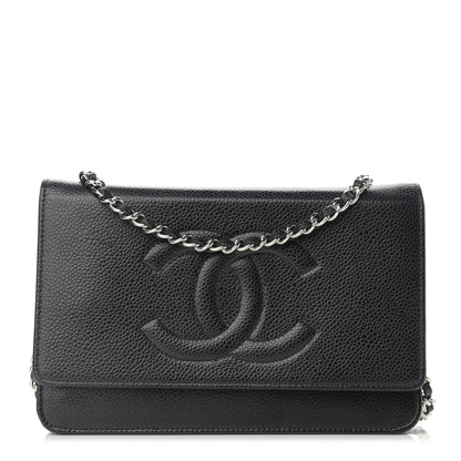 Chanel Caviar Timeless CC Wallet On Chain WOC Black 1 of 11