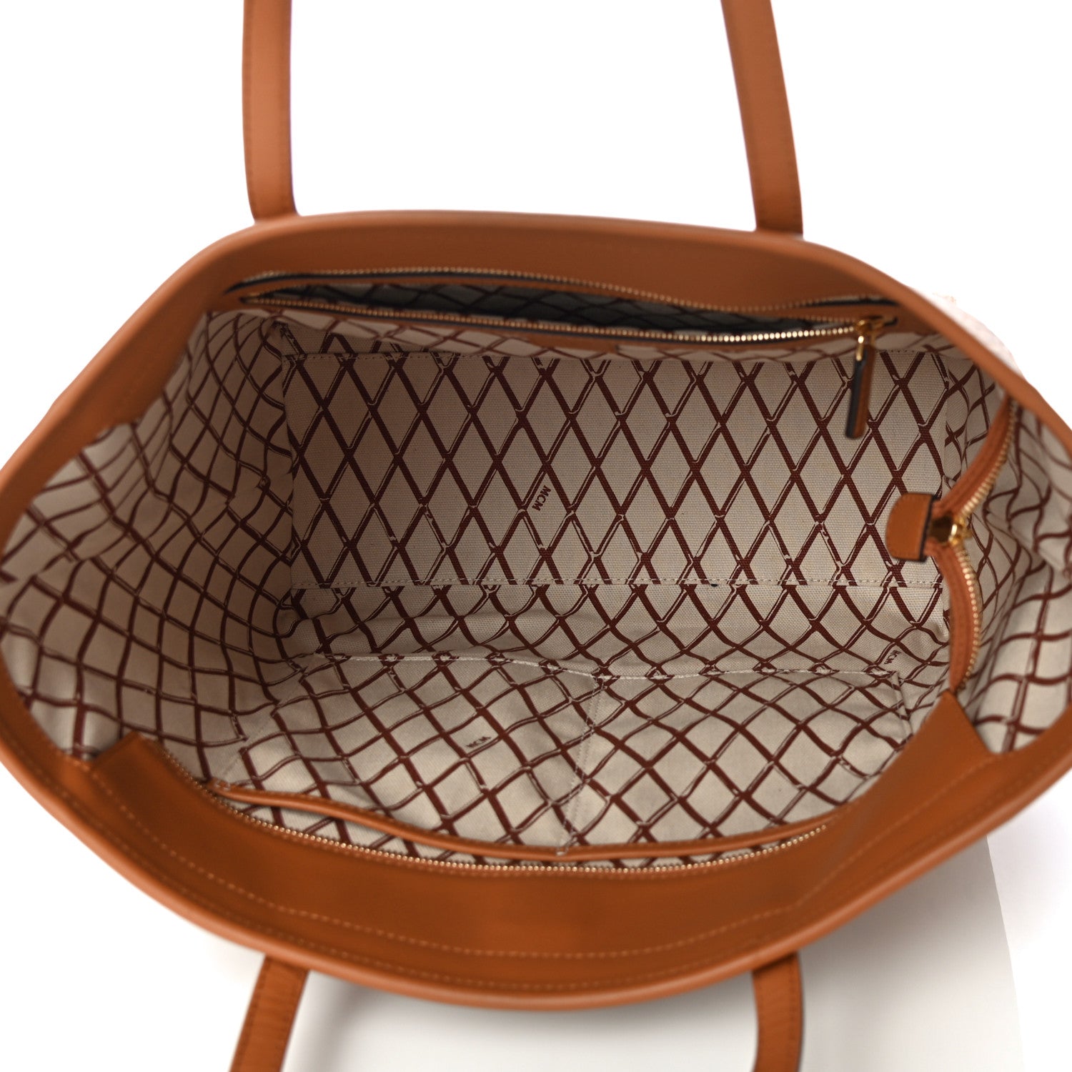 MCM Visetos Toni Shopper Tote Cognac 5 of 9