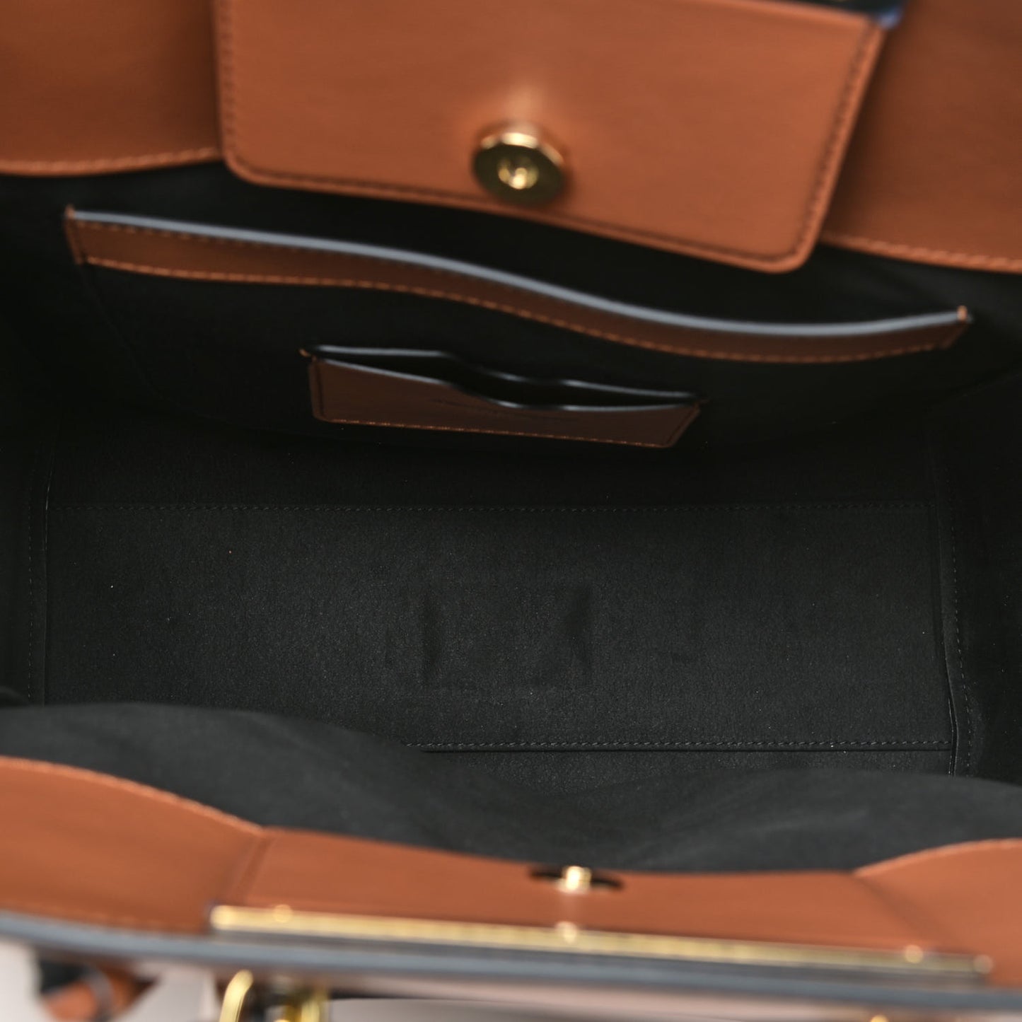 Calfskin The Tall Story Shoulder Bag Brown Black