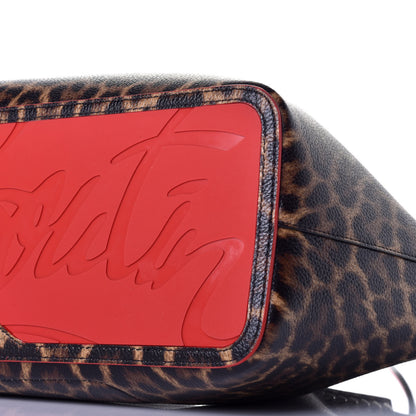 Christian Louboutin Calfskin Empire Leopard Print Spiked Large Cabarock Shopper Tote Brown 8 of 8