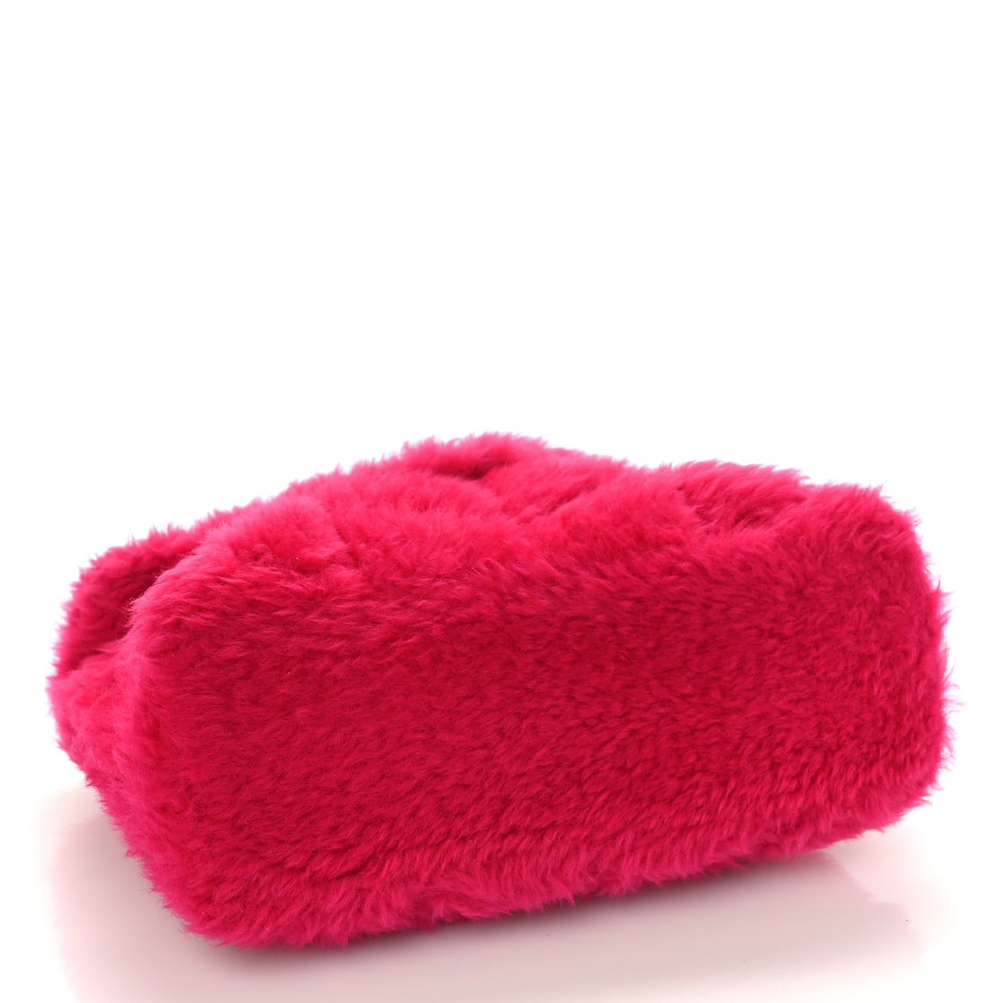 Merino Shearling Lambskin Quilted Small Loulou Puffer Monogram Chain Satchel Fuchsia
