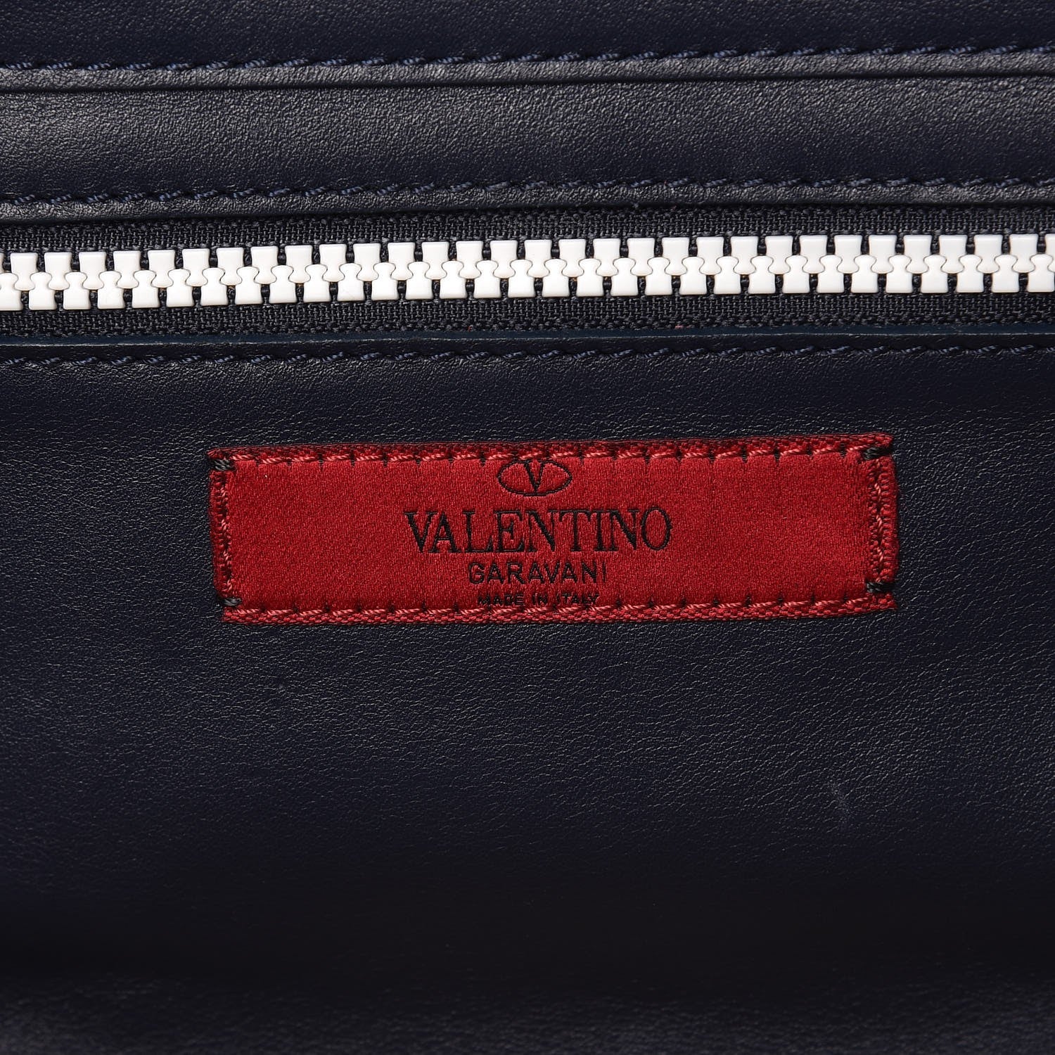 Valentino Garavani Vitello Colorblock Small Free Rockstud Tote Marine Optic White 7 of 8