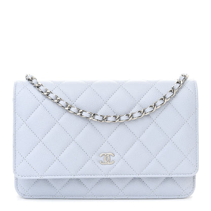 Chanel Caviar Quilted Wallet on Chain WOC Light Blue 1 of 11