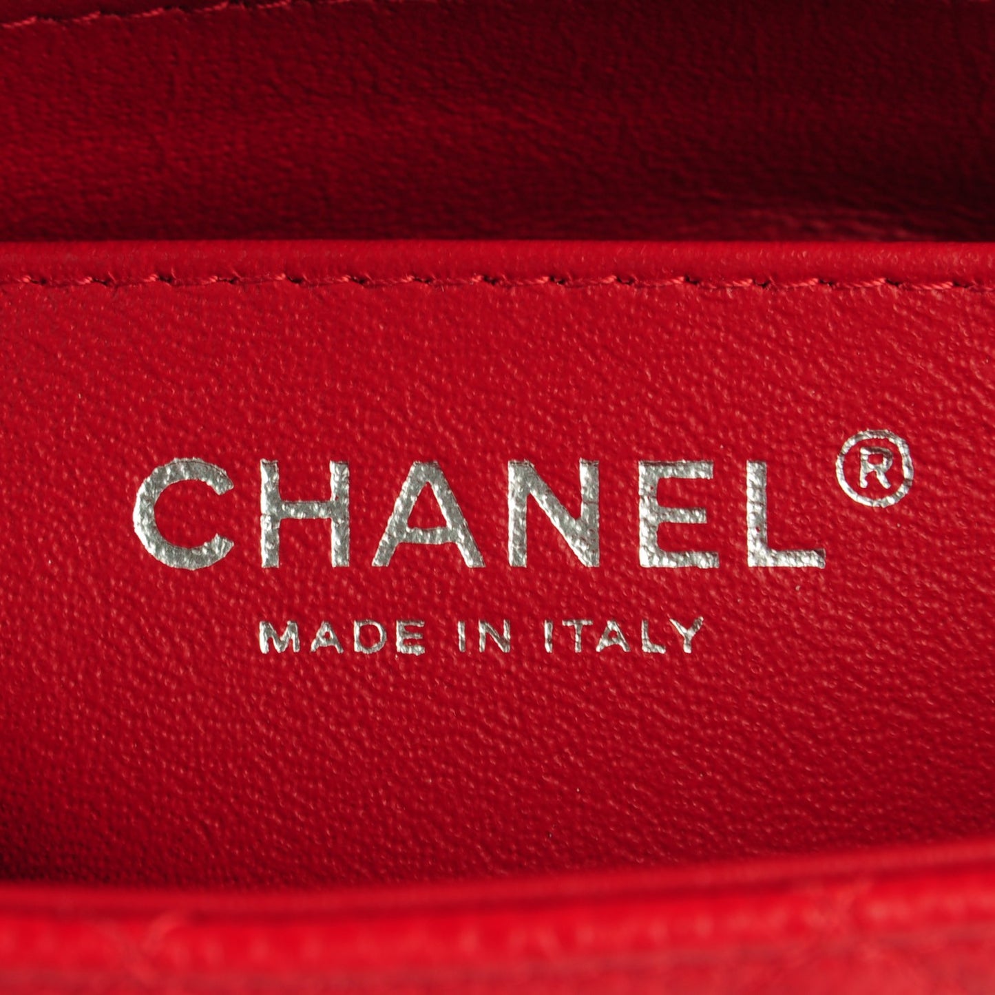 Caviar Quilted Mini Rectangular Flap Red