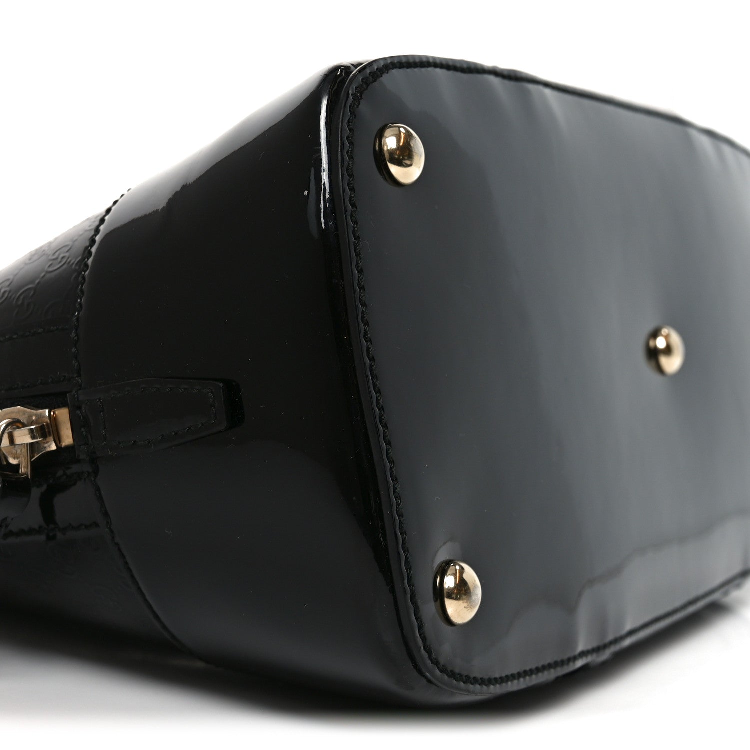 Gucci Patent Microguccissima Small Nice Top Handle Dome Bag Black 9 of 10